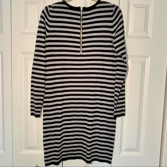 MICHAEL Michael Kors Knit Black Grey Striped Dress - Picture 8 of 9